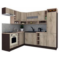 Bucatarie de Colt COSSY NEW 180-250 ST., Wenge / Decor K002